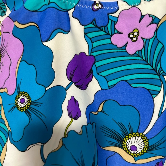 Leilani Blue Print One Piece Bathing suit Medium - Picture 2 of 6